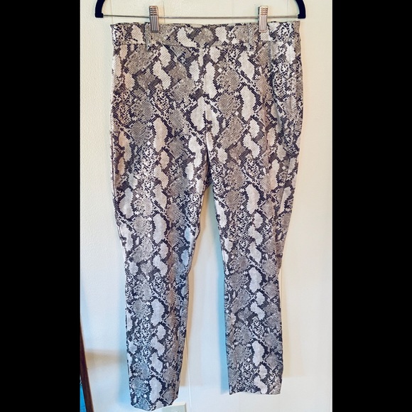 skinny snake print trousers